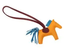HERMES エルメス ロデオチャームPM ジョーヌドール/ブルー