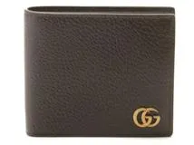 GUCCI ブラウンレザー 二つ折り財布　GGマーク Gucci GGロゴ 二つ折り財布 ブラウン