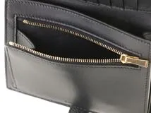 CELINE セリーヌ ミディアムストラップウォレット ネイビー/ライトグリーン カーフ 10B64.3BRU【472】YY