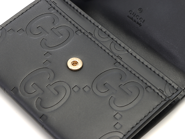 GUCCI グッチ 名刺入れ GGロゴ カードケース ブラック レザー 1410269
