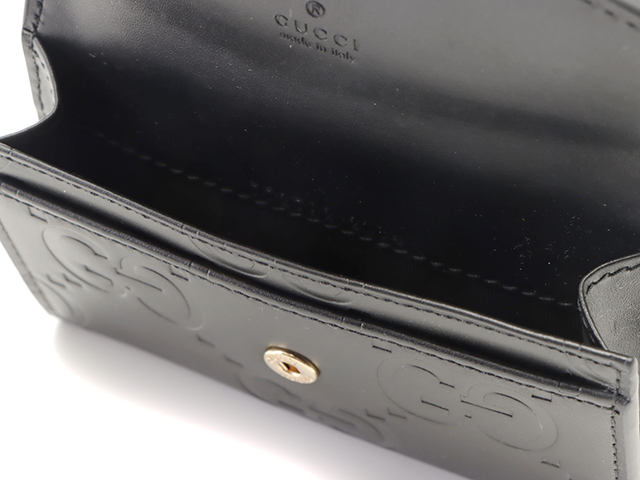 グッチ　名刺入れ GUCCI グッチ 名刺入れ GGロゴ カードケース ブラック レザー 1410269