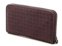 美品✨ ボッテガヴェネタ イントレチャート 長財布 ラウンドファスナー ボルドー BOTTEGA VENETA ボッテガヴェネタ 財布/長財布 イントレチャート