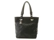 シャネル　パリビアリッツ トートバック　MM ブラック CHANEL シャネル トートバッグ パリビアリッツ トートPM ブラック/SV