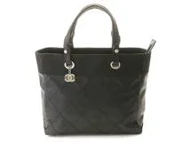 シャネル パリビアリッツ MM ブラック トート A4可 肩掛け ココチャーム シャネル パリビアリッツ MM ブラック トート A4可 肩掛け ココ