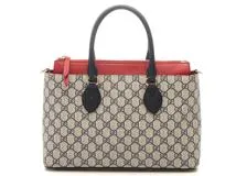 みっちーさま GUCCI グッチ トートバッグ シマレザー ネイビー