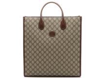 GUCCI　グッチ　GGスプリーム インターロッキングG ミディアムトート ベージュ/ブラウン　コーティングキャンバスレザー　674155　【431】　2148103924163
