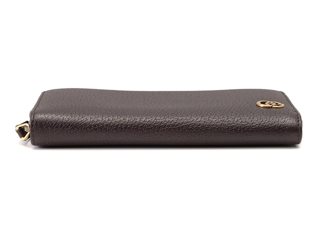 GUCCI　グッチ　ダブルg ラウンドファスナー　長財布 ダークブラウン　レザー　1410459　2148103924415【437】
