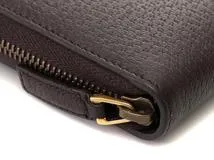 GUCCI　グッチ　ダブルg ラウンドファスナー　長財布 ダークブラウン　レザー　1410459　2148103924415【437】