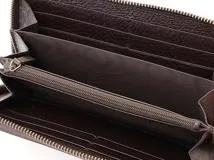 GUCCI　グッチ　ダブルg ラウンドファスナー　長財布 ダークブラウン　レザー　1410459　2148103924415【437】