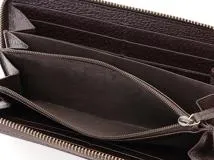 GUCCI　グッチ　ダブルg ラウンドファスナー　長財布 ダークブラウン　レザー　1410459　2148103924415【437】