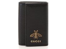GUCCI　グッチ　アニマリエ　ビー　６連キーケース　ブラック　レザー　523688【472】HG