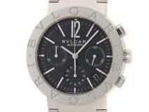BVLGARI ブルガリ メンズ オートマチック ブルガリブルガリ クロノ BB38CH ブラック文字盤 SS【472】HK