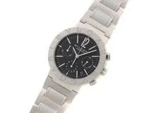 BVLGARI ブルガリ メンズ オートマチック ブルガリブルガリ クロノ BB38CH ブラック文字盤 SS【472】HK