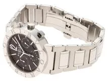 BVLGARI ブルガリ メンズ オートマチック ブルガリブルガリ クロノ BB38CH ブラック文字盤 SS【472】HK
