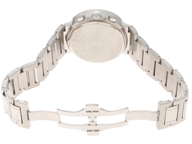 BVLGARI ブルガリ メンズ オートマチック ブルガリブルガリ クロノ BB38CH ブラック文字盤 SS【472】HK