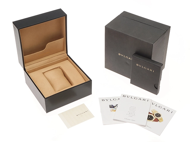 BVLGARI ブルガリ メンズ オートマチック ブルガリブルガリ クロノ BB38CH ブラック文字盤 SS【472】HK