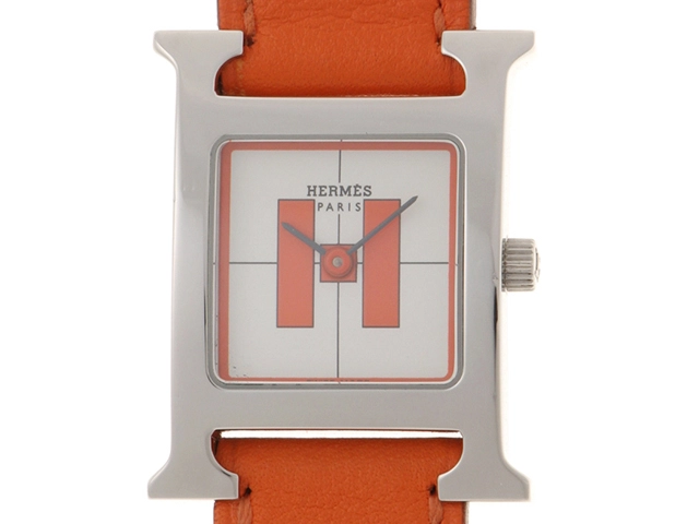 HERMES エルメス Hウォッチ 2001年 銀座限定 HH1.210 ホワイト  