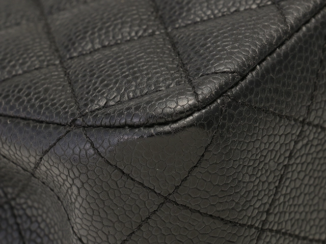 CHANEL　シャネル　マトラッセWフラップ25　Wチェーンショルダー　ブラック/ゴールド金具　キャビア　A01112【433】2143300231069