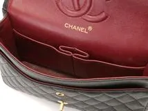 CHANEL　シャネル　マトラッセWフラップ25　Wチェーンショルダー　ブラック/ゴールド金具　キャビア　A01112【433】2143300231069