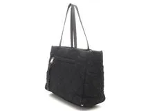 プラダ Prada 黒 ナイロン トートバッグ 約33cm x 23cm PRADA プラダ トートバッグ ブラック ナイロン/レザー 1BG169【472】YY