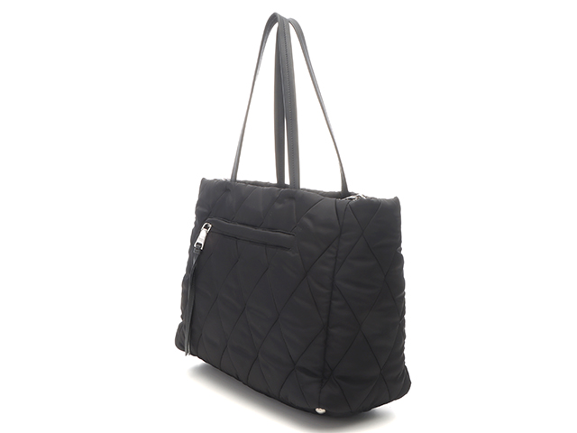 プラダ Prada 黒 ナイロン トートバッグ 約33cm x 23cm PRADA プラダ トートバッグ ブラック ナイロン/レザー 1BG169【472】YY