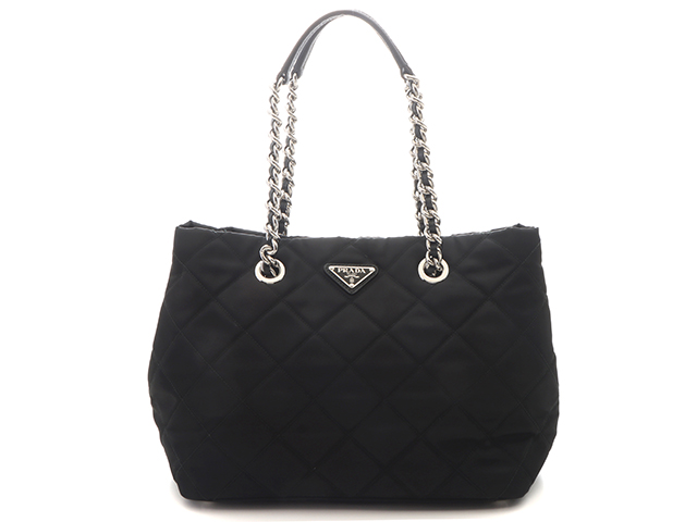 PRADA プラダ 2wayトートバッグ ブラック ナイロン/レザー 1BG740【472