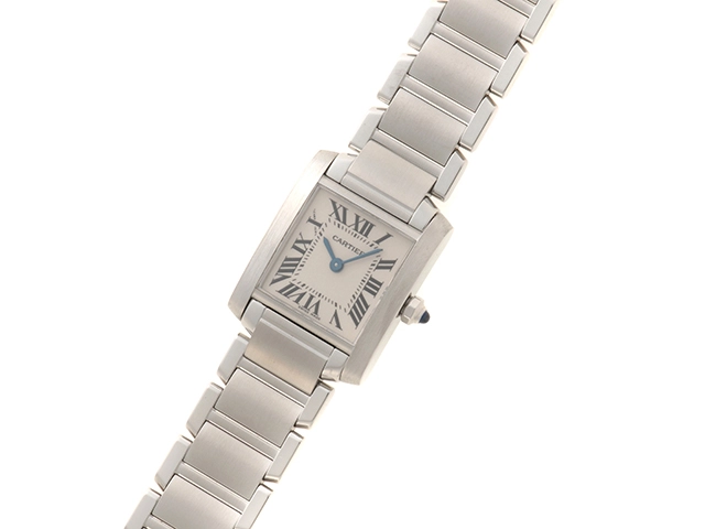 Cartier カルティエ 腕時計 タンクフランセーズSM W51008Q3 ステンレス ホワイト文字盤 クオーツ【472】SJ