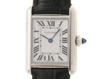 CARTIER カルティエ タンクマストドゥSM シルバー ステンレス/革(社外ベルト) WSTA0042 レディース クォーツ 2148103926334 【432】