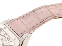 Cartier カルティエ 腕時計 2015年並行品 サントス100 MM W20126X8 ホワイト文字盤 ステンレス/アリゲーター 自動巻き【472】SJ