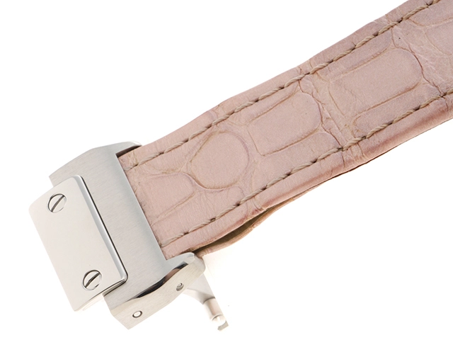 Cartier カルティエ 腕時計 2015年並行品 サントス100 MM W20126X8 ホワイト文字盤 ステンレス/アリゲーター 自動巻き【472】SJ