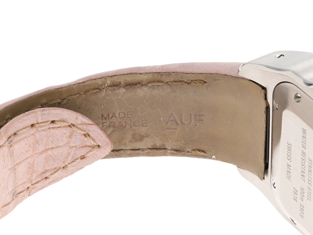 Cartier カルティエ 腕時計 2015年並行品 サントス100 MM W20126X8 ホワイト文字盤 ステンレス/アリゲーター 自動巻き【472】SJ