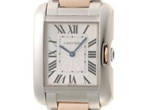 Cartier　カルティエ　タンク　アングレーズ MM　W5310043　ステンレススチール/ピンクゴールド　シルバー文字盤　クォーツ　男女兼用　腕時計　C