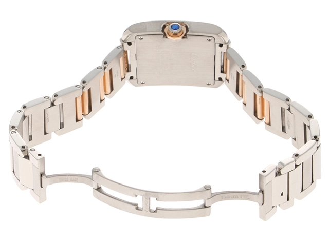 Cartier　カルティエ　タンク　アングレーズ MM　W5310043　ステンレススチール/ピンクゴールド　シルバー文字盤　クォーツ　男女兼用　腕時計　C