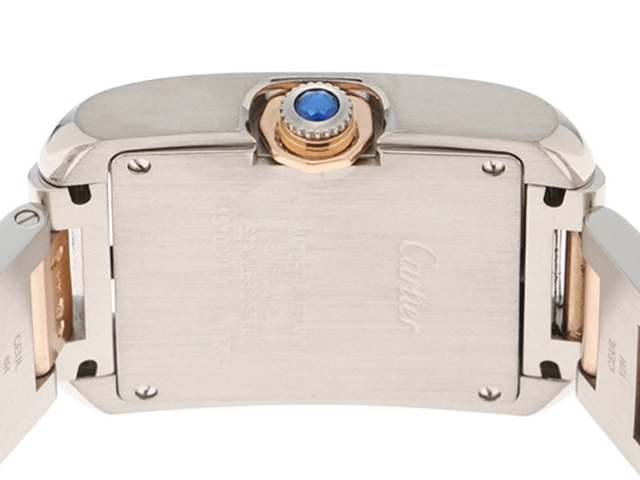 Cartier　カルティエ　タンク　アングレーズ MM　W5310043　ステンレススチール/ピンクゴールド　シルバー文字盤　クォーツ　男女兼用　腕時計　C