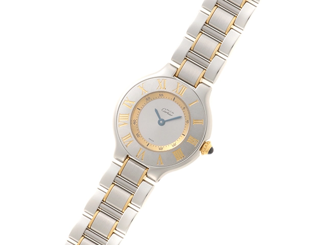 Cartier　カルティエ　マスト21SM　W10073R6　ステンレススチール　グレー文字盤　クォーツ　レディース　腕時計　K