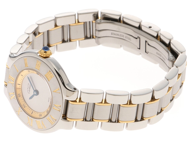 Cartier　カルティエ　マスト21SM　W10073R6　ステンレススチール　グレー文字盤　クォーツ　レディース　腕時計　K