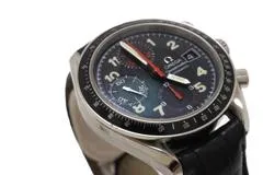 OMEGA オメガ スピードマスター マーク40 3513.53 SS ステンレススチール クロコダイルレザーベルト ブラック文字盤  オートマチック 【460】2148103926860