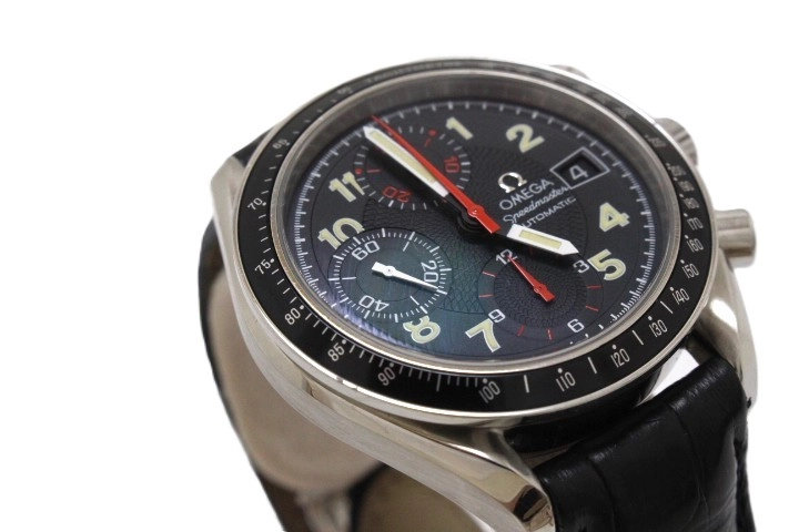 OMEGA オメガ スピードマスター マーク40 3513.53 SS ステンレススチール クロコダイルレザーベルト ブラック文字盤  オートマチック 【460】2148103926860