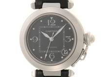 Cartier カルティエ 腕時計 パシャC W3106099 SS/アリゲーターベルト ブラック文字盤 自動巻き【472】TS