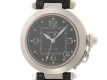 Cartier カルティエ 腕時計 パシャC W3106099 SS/アリゲーターベルト ブラック文字盤 自動巻き【472】TS