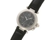 Cartier カルティエ 腕時計 パシャC W3106099 SS/アリゲーターベルト ブラック文字盤 自動巻き【472】TS