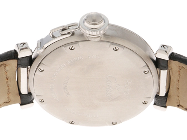 Cartier カルティエ 腕時計 パシャC W3106099 SS/アリゲーターベルト ブラック文字盤 自動巻き【472】TS