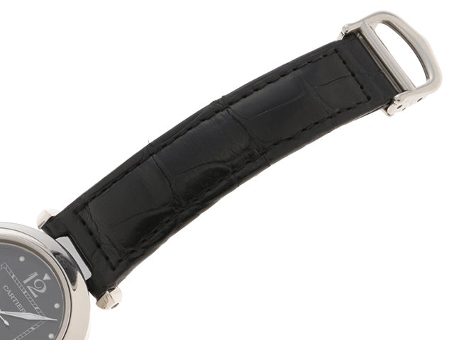 Cartier カルティエ 腕時計 パシャC W3106099 SS/アリゲーターベルト ブラック文字盤 自動巻き【472】TS