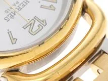 HERMES エルメス 腕時計 プルマン コンビ GP/SS ホワイト文字盤【472】TS