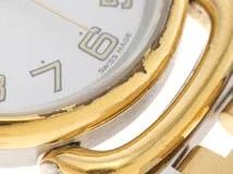 HERMES エルメス 腕時計 プルマン コンビ GP/SS ホワイト文字盤【472】TS