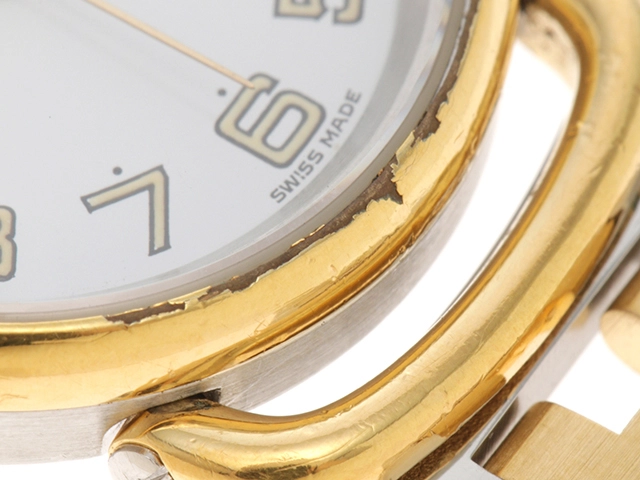 HERMES エルメス 腕時計 プルマン コンビ GP/SS ホワイト文字盤【472】TS