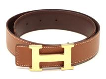 【大黒屋ECサイト・店頭限定品】HERMES　エルメス　Ｈベルト　３２ｍｍ　ゴールド/ダークブラウン/ＧＰ　６５cm【471】