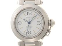 CARTIER カルティエ パシャC ビッグデイト ホワイト ステンレス W31044M7 メンズ 自動巻き 2148103928512 【432】