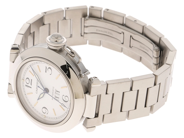 CARTIER カルティエ パシャC ビッグデイト ホワイト ステンレス W31044M7 メンズ 自動巻き 2148103928512 【432】