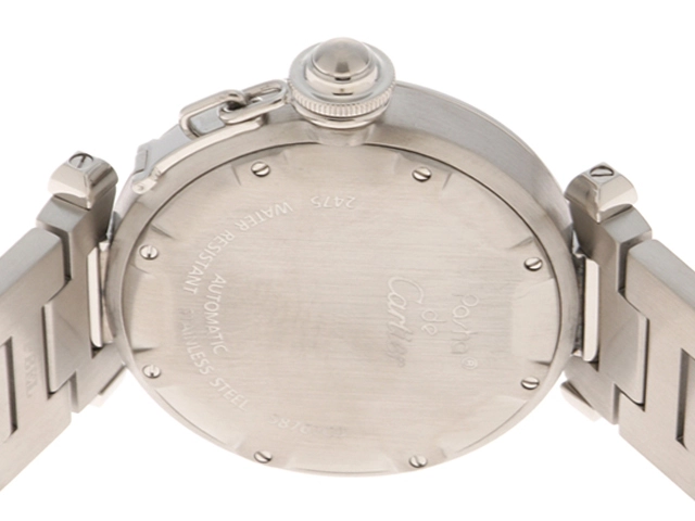 CARTIER カルティエ パシャC ビッグデイト ホワイト ステンレス W31044M7 メンズ 自動巻き 2148103928512 【432】